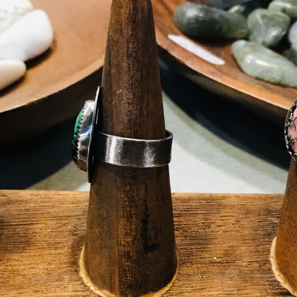 Azurite and Sterling Silver Handcrafted Ring Size 7 - Picture 3 of 4